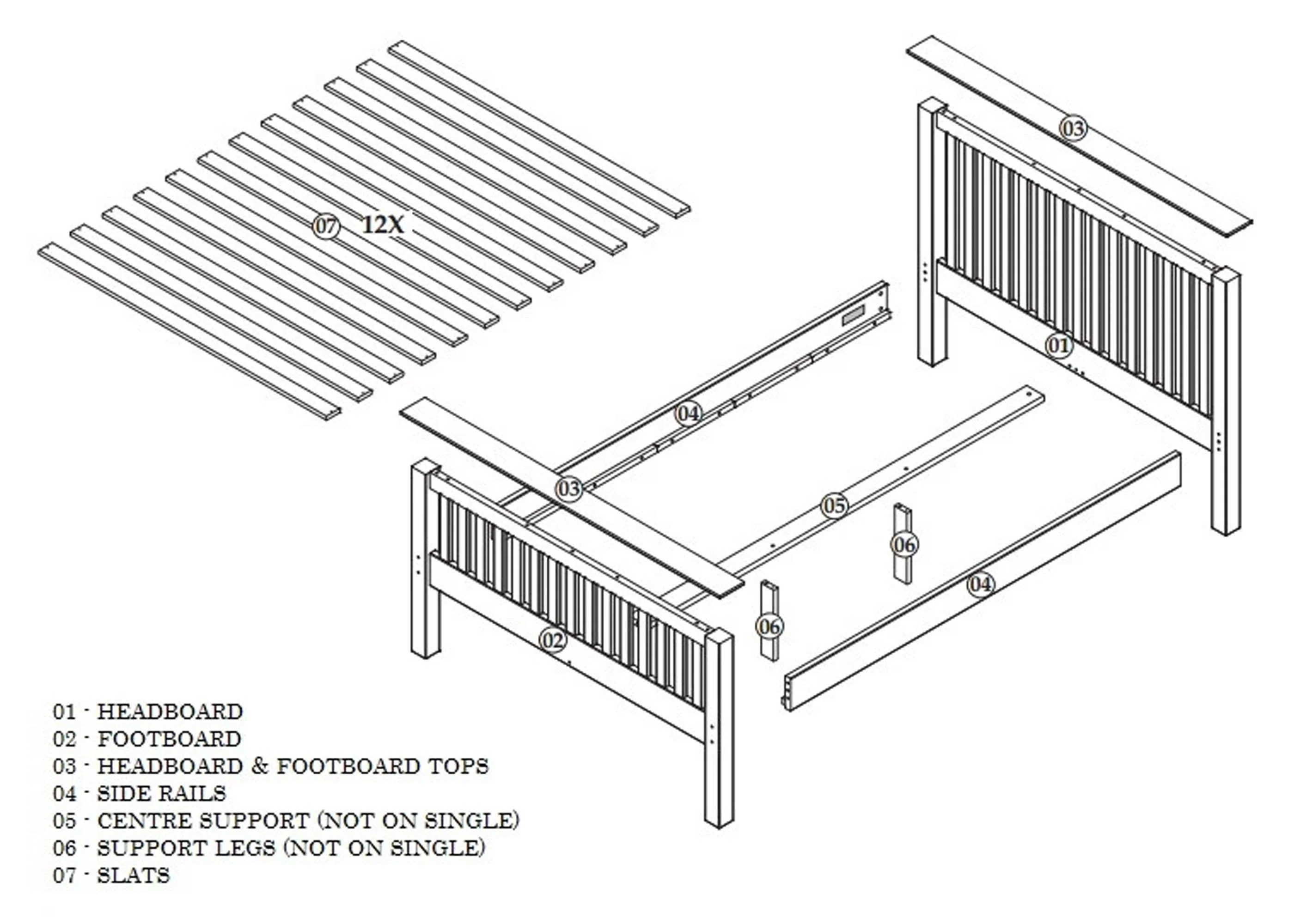 Barcelona Off White High Foot End Bed - DISCONTINUED - Image 3